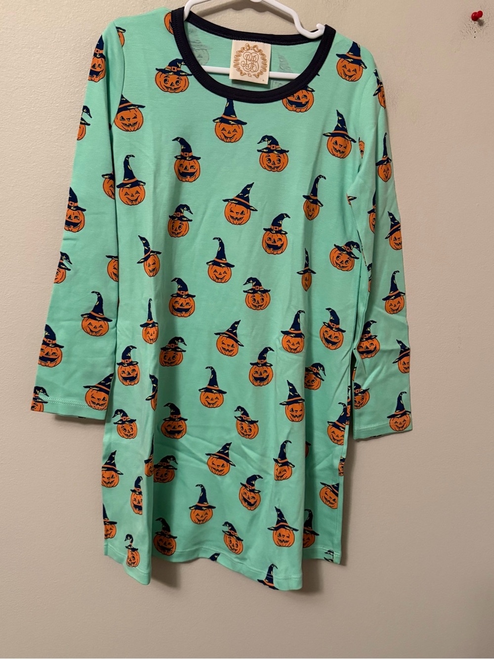 The Beaufort Bonnet Company Green Halloween Pumpkin Polly Play Dress